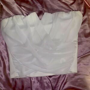 White Strapless Top
